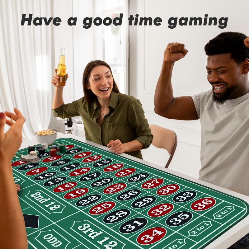iEsstros Casino Roulette Mat 70" x 35" Rubber Roulette Table