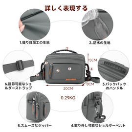 iBUTSARU Men's Shoulder Bag, Body Bag, Small, Lightweight, Mini Waist Bag, Handbag, Crossbody Bag, Waterproof, Messenger Bag, Handbag, Handbag, Multi-functional, Popular for Business Trips, Travels,