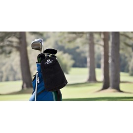 Spotless Swing Golf Towel | Microfiber Golf Club Cleaner Towel with Clip | 3-in-1 Design for Ultimate Convenience | Premium Multi-Use Accessories for Men and Women, Black/Black