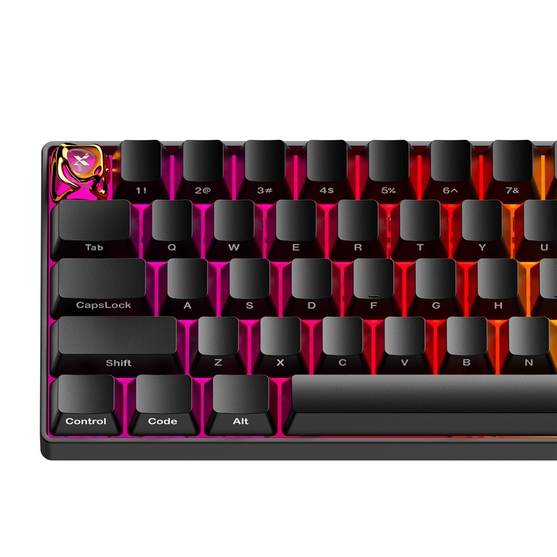 GMKWTL XVX Custom Keycaps, Metal Liquid Transparent Key caps, 1U