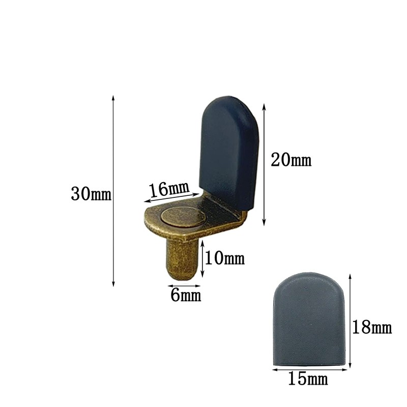 MYYZMY Bronze Shelf pins, 40pcs L-Shaped Clips 1/4 Inch Shelf