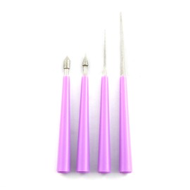 RLECS 4pcs Diamond Tipped Bead Reamer Beading Hole Enlarger Tool for Glass Plastic Metal Wood Beads