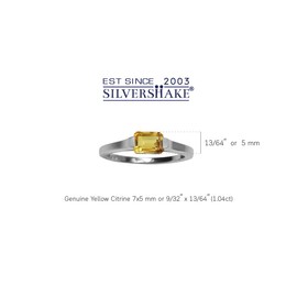 1.04ct. Natural Citrine White Gold Plated 925 Sterling Silver Solitaire Ring Size 4.5