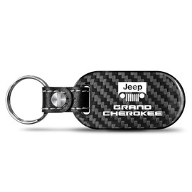 iPick Image Made for Jeep Grand Cherokee 100% Real Black Carbon Fiber Tag Style Key Chain