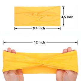 XTREND 12 Pcs Headbands for Women, Elastic Wide Headbands Non Slip Workout Yoga Sport Hair Bands for Women’s Hair Accessories