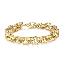 12mm Gold Filled Diamond Cut Pattern Belcher Bracelet