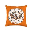 Patchwork Bat with Autumn Stars Throw Pillow