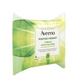 AVEENO Active Naturals Positively Radiant Makeup Removing Wipes, 25 ea (Pack of 5)