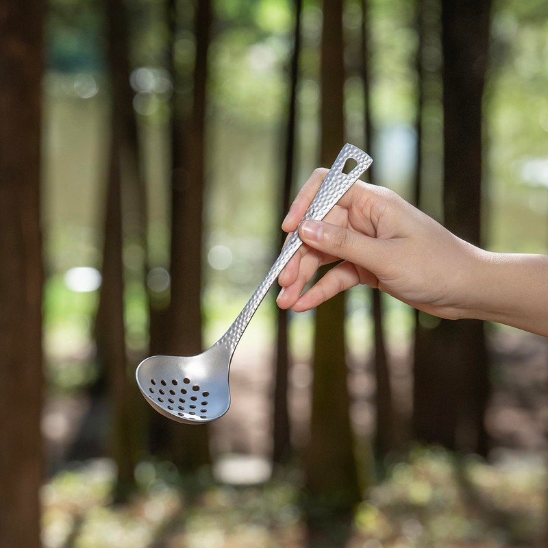 Boundless Voyage Titanium Ladle Deep Soup Spoon, Stirring & Serving