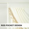VOGOL Beige Sheer Valance Curtains, 39 Inches Wide Vintage Style