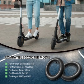 10x2.50 Scooter Tire Tube, 10 inch Replacement Inner Tubes, Tires Replacement, with 90-Degree Bent Valve, Valve Extension, and Tire Levers (2 Pack)