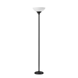 Adesso 7506-01 Glenn 300W Torchiere, 71 in, 2 x 150 W Incandescent/equiv. LED, Black, 1 Floor Lamp