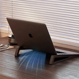 seicasaya Bamboo Laptop Stand for Desk – Ergonomic, Space-Saving, Lightweight Stand for Laptops, iPads, and Tablets (Brown)