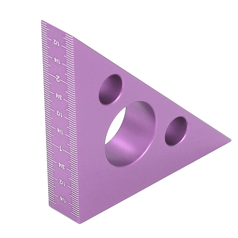 3in Right Angle Measure Ruler Thick Aluminum Alloy 45 Degree