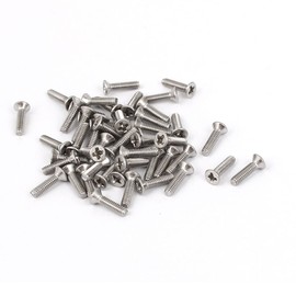 uxcell M2-0.4 x 8mm Fine Thread Phillips Flat Countersunk Head Machine Screws Silver Tone 50pcs