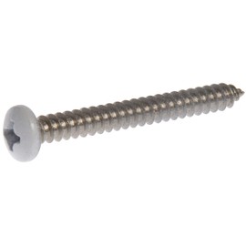Hillman 44444 8 x 1-1/2-Inch White Pan Head Phillips Sheet Metal Screw, Stainless Steel, 15-Pack , Zinc