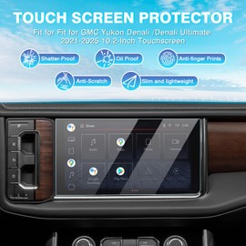 Karltys 2021 2022 2023 2024 Yukon Denali Screen Protector for GMC Yukon Denali/Denali Ultimate, 10.2-Inch Touchscreen Tempered Glass for Yukon Denali Accessories Display Protective Film Anti Glare