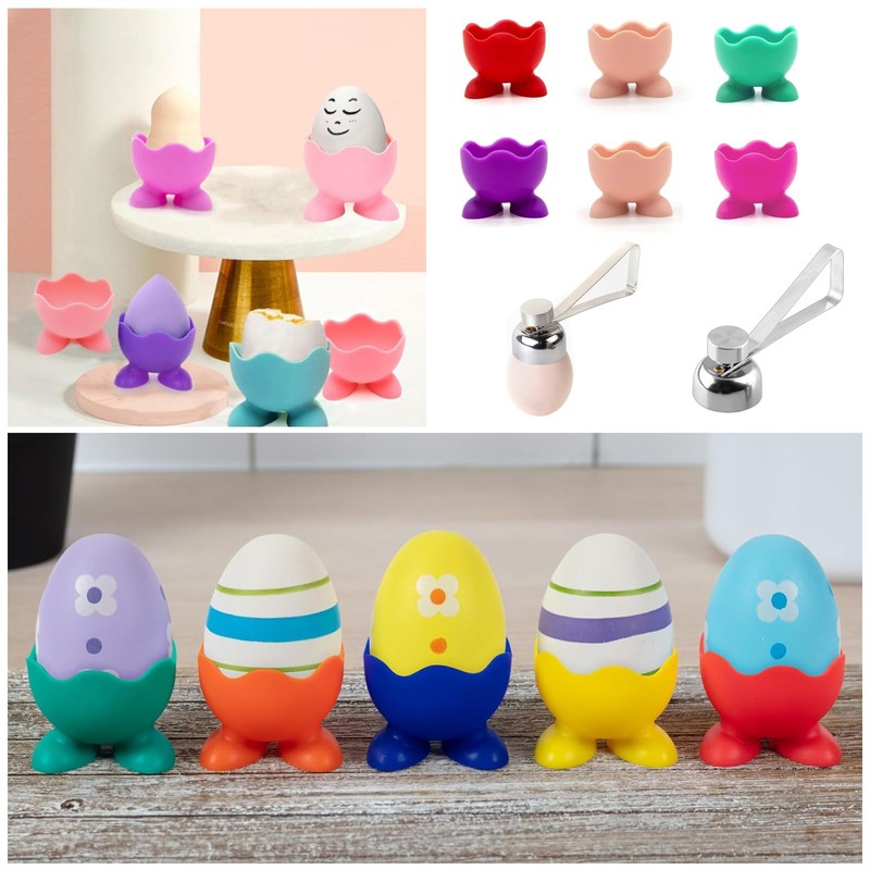 7 Pcs Set Egg Cups, 6pcs Egg Cup and 1pcs