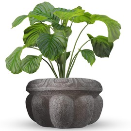 Elly Décor Plastic Cantera Planter 21x10 in Pot Cantera Design Decorative for Indoor and Outdoors Plants Round Flower Pot White cantera