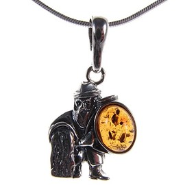 SA Necklaces Baltic amber and sterling silver 925 Aquarius pendant (no chain)