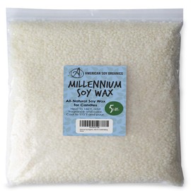 American Soy Organics Millennium Wax - 5 lb Bag of Natural Soy Wax for Candle Making