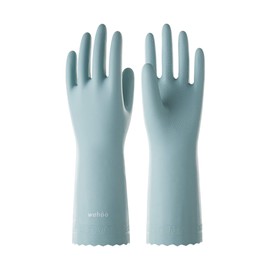 LANON wahoo Skin-Friendly Cleaning Gloves, Dishwashing Kitchen Gloves with Cotton Flocked Liner, Reusable, Non-Slip, Surf Spray, Medium
