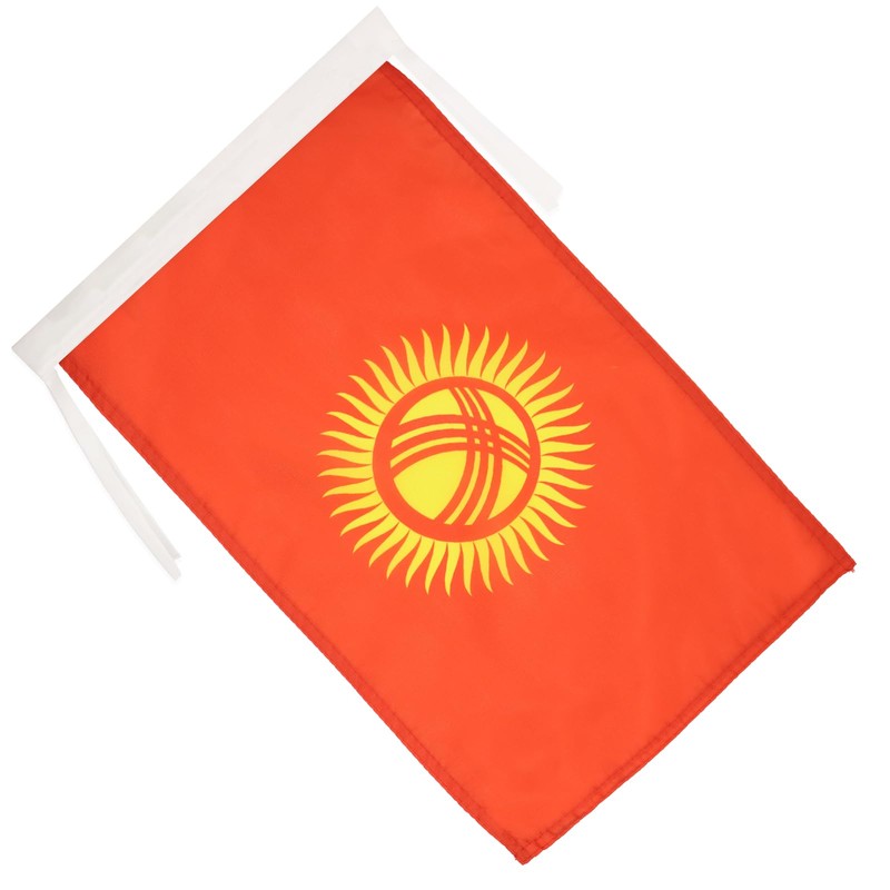 Kyrgyzstan Flag 18'' x 12'' cords - Kyrgystani SMALL flags