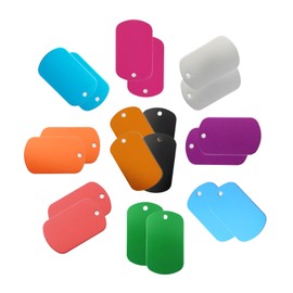 LVYKING 20 Pcs Aluminum Alloy Engraving Stamping Blanks, Metal Engraving Blank Dog Tags Set, Blank Tags for Jewelry Tags, Pet Id Tags, Keychain, DIY Art Craft Projects (Multicolor)