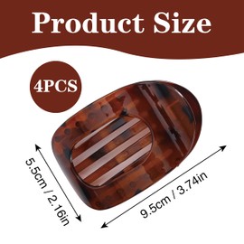 DmDoyy 4 Stück Flache Haarklammern Für Damen, Rutschfeste Große Flache Haarklammern & Flat Claw Clip, Für Dickes & Dünnes Haar, Für Alltag, Sport, Fahren, Liegen (Leopardenmuster)