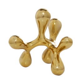 CosmoLiving by Cosmopolitan Aluminum Metal Abstract Decorative Sculpture Home Decor Statue, Accent Figurine 11" x 11" x 12", Gold