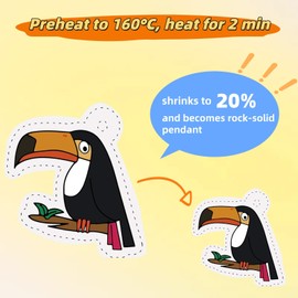 198-Piece Shrink Film Set Key Chain, Shrink Paper DIY Kit with Shrinking Paper, Hole Punch, Key Ring, Ear Hooks, Brooches, Colouring Pencils, Shrink Plastic Set for Children DIY Crafts