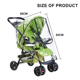 Universal Rain Cover Transparent Pushchair Rain Cover Window Opening Zip Type Windproof Waterproof and Dustproof Suitable for Pushchairs
