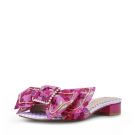 Betsey Johnson Women's Garnet Heeled Sandal, Pink Floral, 10