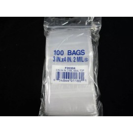 Ziploc 100 - 3" X 4" ZIP LOC CLEAR PLASTIC BAGS - 2 MIL - BRAND NEW - MANY USES - 17