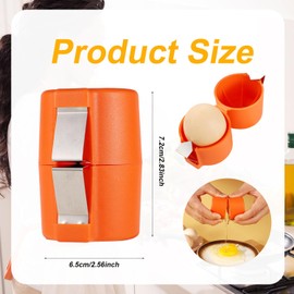 Egg Cracking Tool, Egg Shell Opener Handheld Egg Peeler Tool Efficient Multifunctional Egg Breaker for Cooking Camping Kitchen Gadgets (Orange)