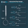 HoldRite 3 Inch Galvanized Pipe Hanger, DWV Pipe Support, GPH300Z