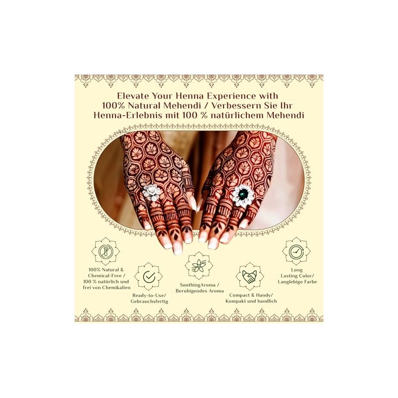 Neeta Henna Cones 12 Pack Natural Mehndi Paste Auburn Colour