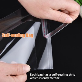 300 Pcs Clear Cellophane Bags 5x7 Inches, Self Sealing Packaging Bags for Cookies, Candy, Gifts, Favors, Bakery Supplies, Cookie Bag for Chocolate Chip Cookies, Brownies, and More