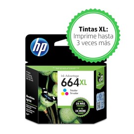 HP Cartucho de Tinta 664XL Tricolor Original, Compatibilidad con Impresoras Deskjet 4535, 4675, 3835, 1115, 2135, 3635, 2675, 3775, 3785, 3787, 3789, Rendimiento hasta 330 páginas (F6V30AL)