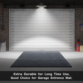 EGO LIFE 100% Waterproof Extra Durable Doormat, Natural Rubber Backing, Easy Clean, All-Season Heavy Duty, Low Profile Patio Entrance Floor Mat(17X29, Grey)