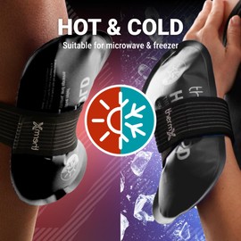 ThermX - 3in1 Gel Ice Pack + Support Strap. Reusable - Sports Injuries, Heat Pack, Cold Compress Wrap, Flexible Hot Cold Packs for Muscle Pain, Strap with Velcro for All Body, Multi-Purpose use