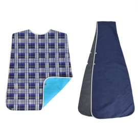 ORANGAROOS Adult Bibs-2 Pcs Washable Clothing Protectors for Elderly Seniors and Disabled | Waterproof Adult Bibs for Women & Men（L）