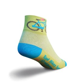 (Medium, Green) - SockGuy Women's 5.1cm Streamers Cycling/Running Socks