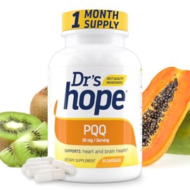 Dr's Hope - PQQ (Pyrroloquinoline Quinone) 20 mg - Apoya la salud mental y cerebral cardiovascular cognitiva - Sin gluten, vegano, sin aditivos, fabricado en EE. UU. - 30 cápsulas vegetarianas