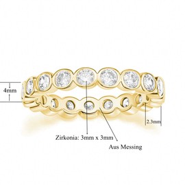 Zakk 3.8mm Full Eternity Wedding Bands for Women Cubic Zirconia CZ Stackable Engagement Promise Rings (Gold,Size H)