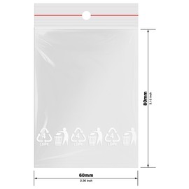 Polybeutel 500 sacchetti con chiusura a pressione, 60 x 80 mm, qualità premium, con chiusura a pressione, sacchetti di plastica per imballaggio, trasparenti, Z-55-2