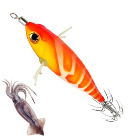 Fishing Squid Jigs,Atrificial Luminous Jig Squid Lures - Compact Simulation Water Swimbait Realistic Soft Bait for Professionals Beginners Adults