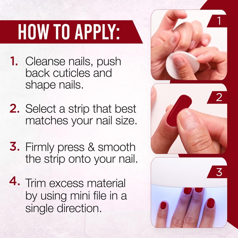 Ardell Nail Addict Gel Nail Strips - Pure Paprika, LED/UV