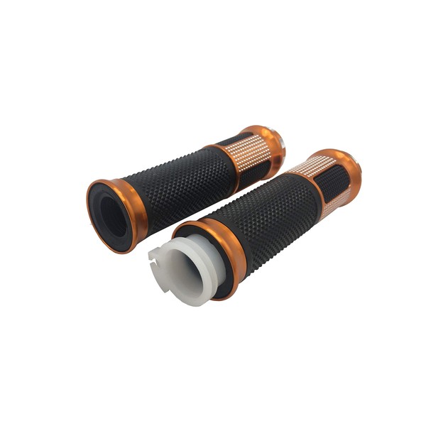 YJS Bicycle Twist Throttle Handlebar Grips With Aluminum Lock,Non-Slip-Rubber Motorcycle