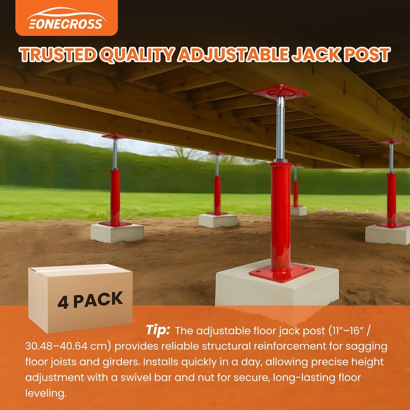 4 Pack House Floor Jacks for Leveling, 11.8-16 in Adjustable
